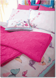 Accessorize Scatter Butterfly Duvet, With Cushion And The Hot Pink Silk Sheen Butterfly Bedspread