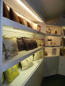 Selection Of Embroidered Cushions By Victoria Linen At Bashall Barn