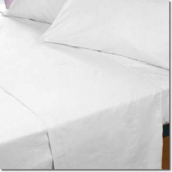 Flat Sheet for 7ft Bed in Brushed Cotton Flannelette - 305 x 267cm - White, Heather or Cream
