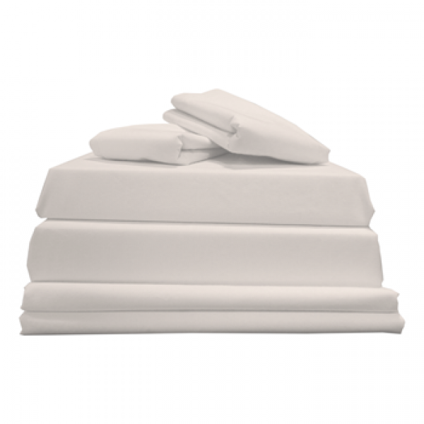 Long Single Sheet Set in 300 Count Bamboo - White