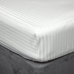 Small Double 540 Thread Count Cotton Satin Stripe Fitted Sheet - 3 Colours - 4' x 6'6"