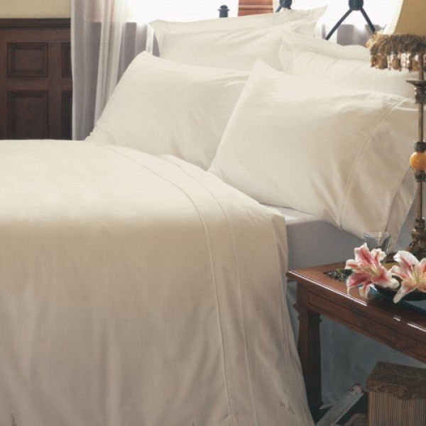 Super King Flat Sheet in 400 Thread Count Cotton - White or Ivory