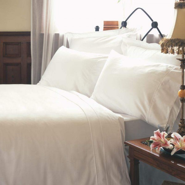 Double Flat Sheet in Bamboo 300 Thread Count White 