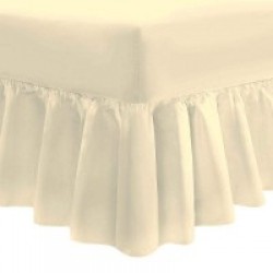 NEW EMPEROR Bed FRILLED FITTED VALANCE 2 PILLOWCASES 4 COLOURS 7 FT