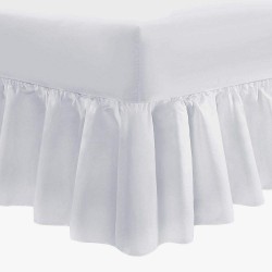 Frilled Valance Sheet in Egyptian Cotton - White or Ivory