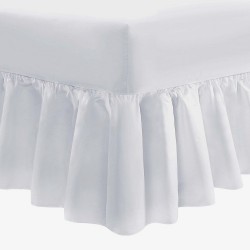 Single Valance Sheet in 400 Count Cotton - White or Ivory