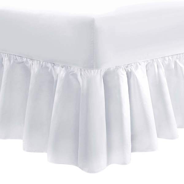 Frilled Valance Sheet in 1000 Thread Count Cotton - White