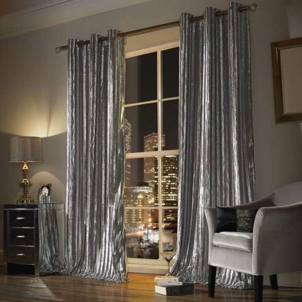 Pair of Iliana Silver Curtains